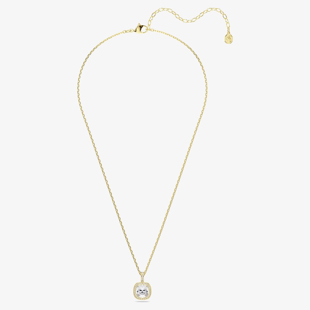 Swarovski Una Angelic 18ct Yellow Gold Cushion Cut Halo Pendant 5764761