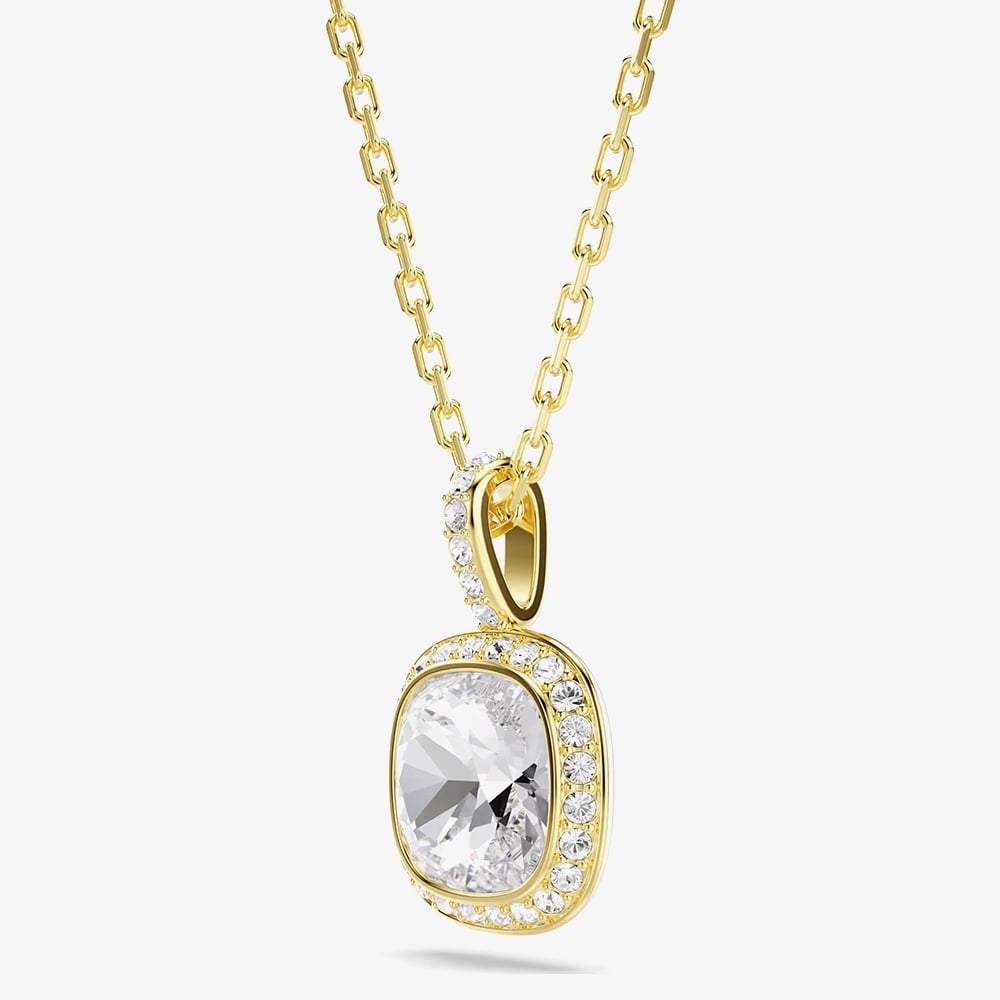 Swarovski Una Angelic 18ct Yellow Gold Cushion Cut Halo Pendant 5764761