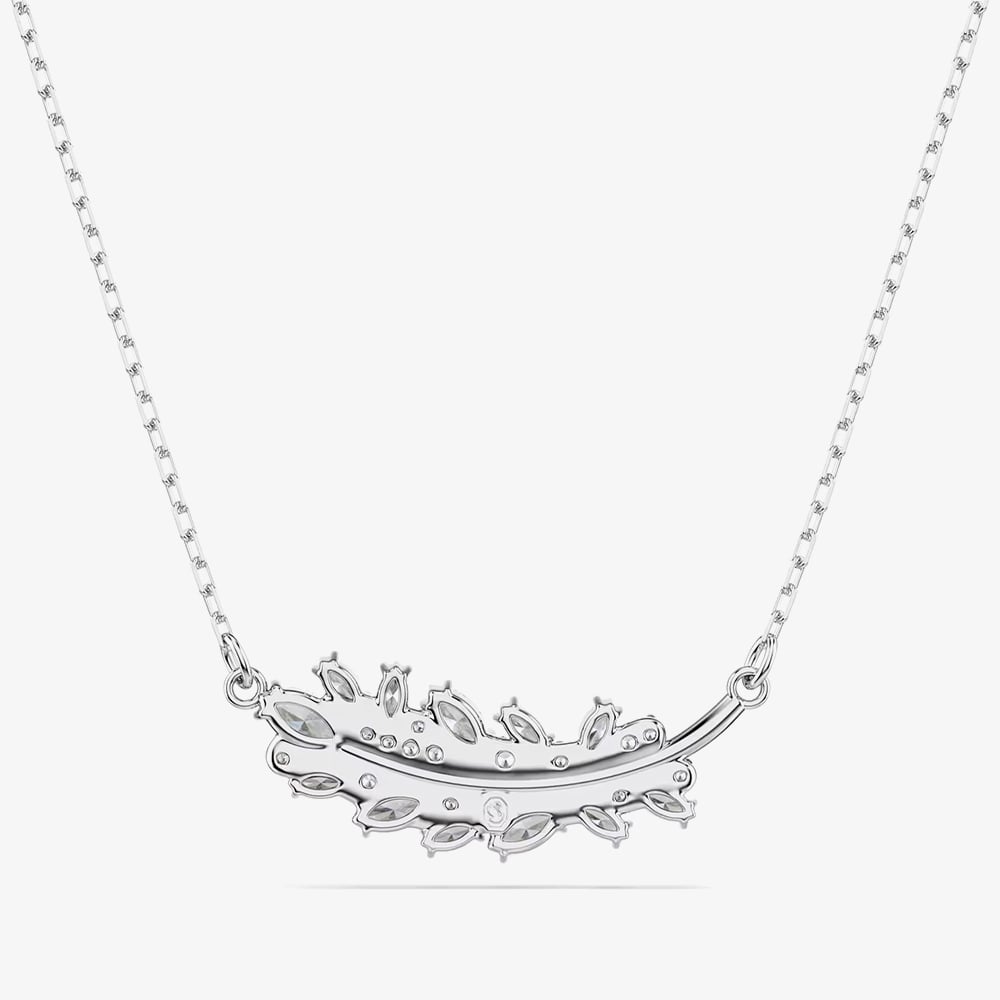 Swarovski Vienna Rhodium Plated Feather Pendant 5756111