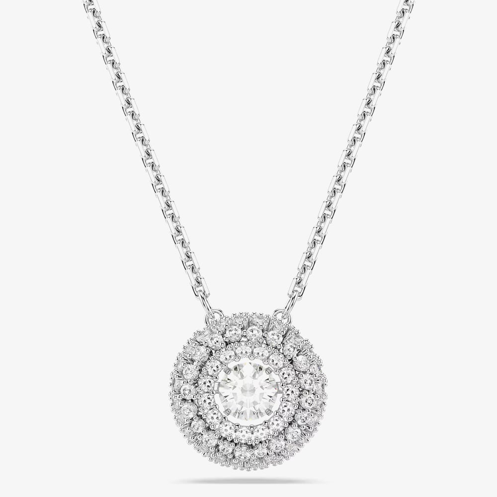 Swarovski Sublima Rhodium Plated Round Cut Cluster Pendant 5738246