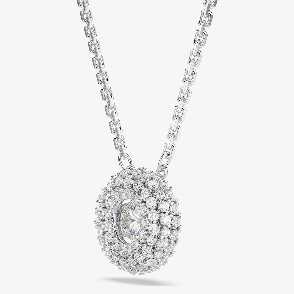 Swarovski Sublima Rhodium Plated Round Cut Cluster Pendant 5738246