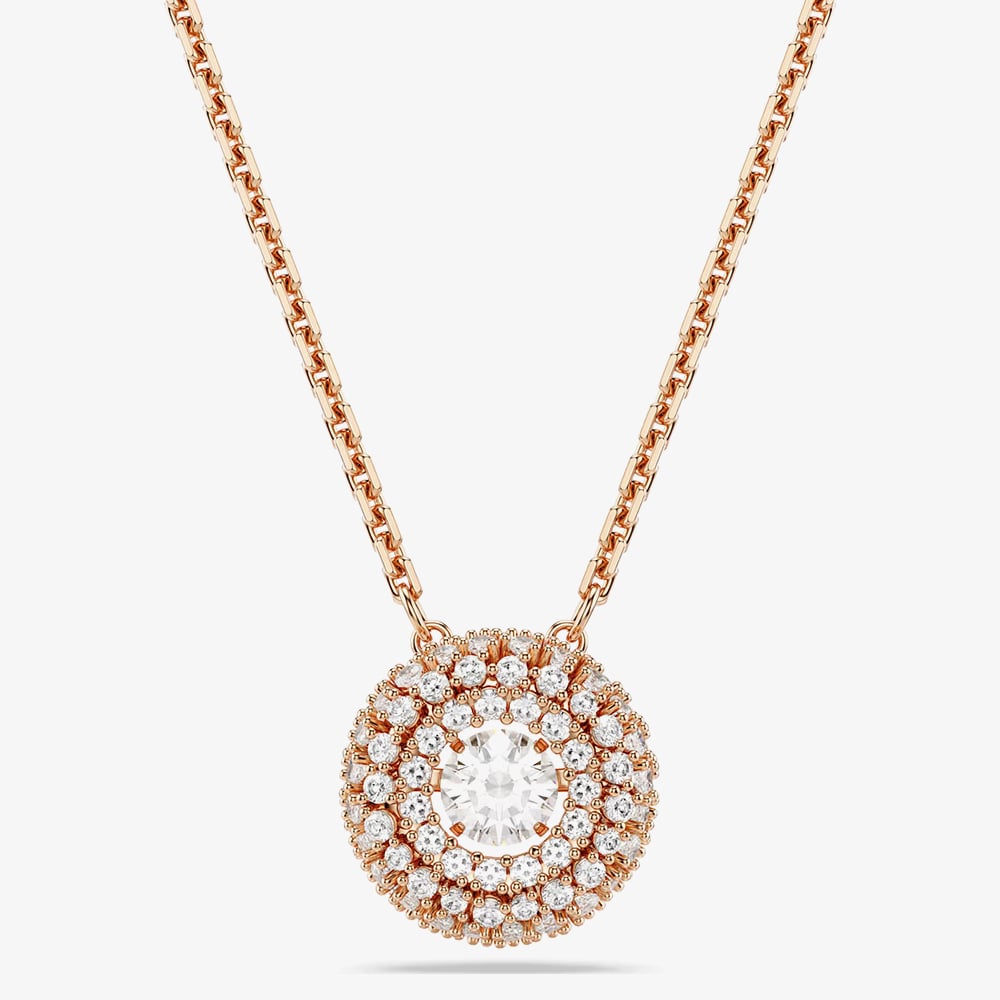 Swarovski Sublima 18ct Rose Gold Plated Round Cut Cluster Pendant 5764190