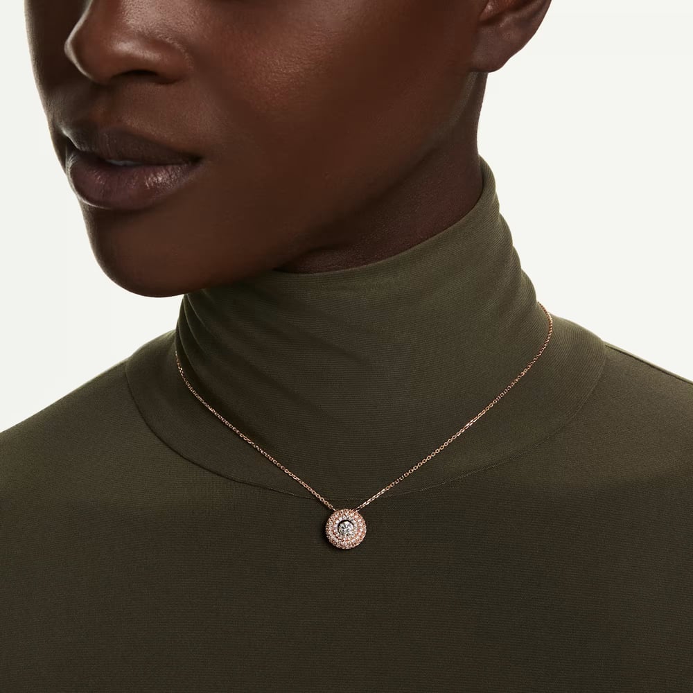 Swarovski Sublima 18ct Rose Gold Plated Round Cut Cluster Pendant 5764190
