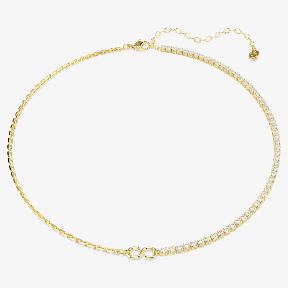 Swarovski Matrix 18ct Yellow Gold Plated Half Tennis Necklace 5747717