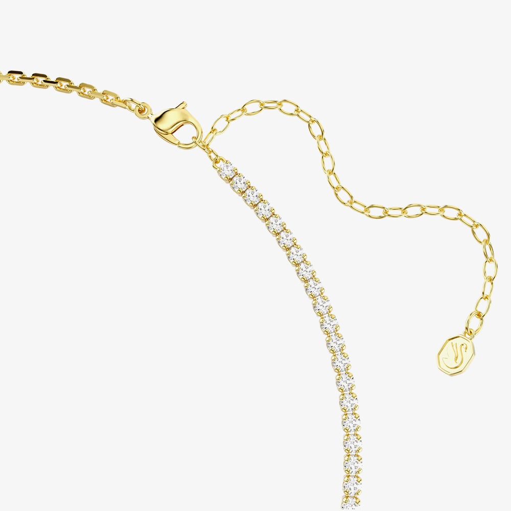 Swarovski Matrix 18ct Yellow Gold Plated Half Tennis Necklace 5747717