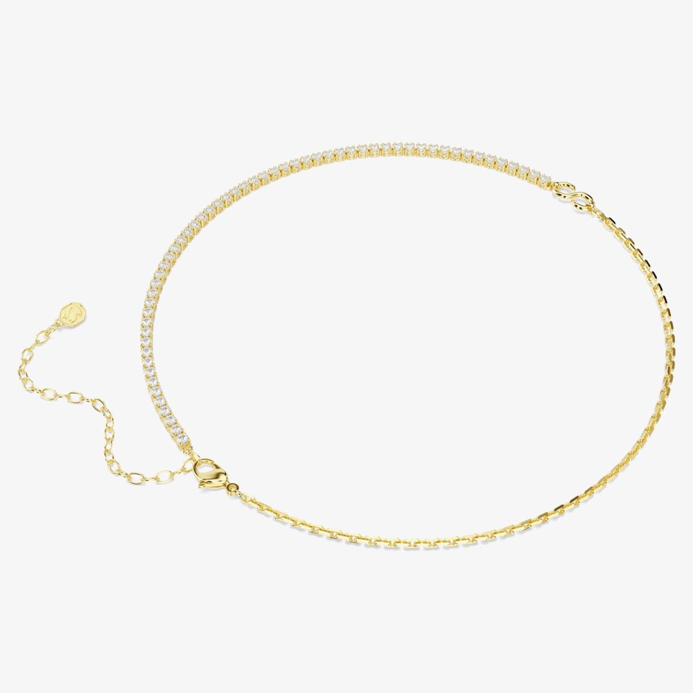 Swarovski Matrix 18ct Yellow Gold Plated Half Tennis Necklace 5747717