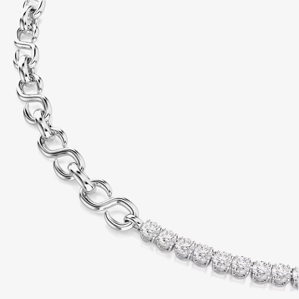 Swarovski Matrix Rhodium Plated Half Tennis Necklace 5747732