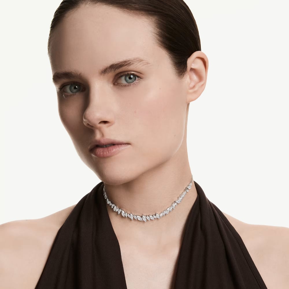 Swarovski Mesmera Rhodium Plated Marquise Cut Choker Necklace 5755905