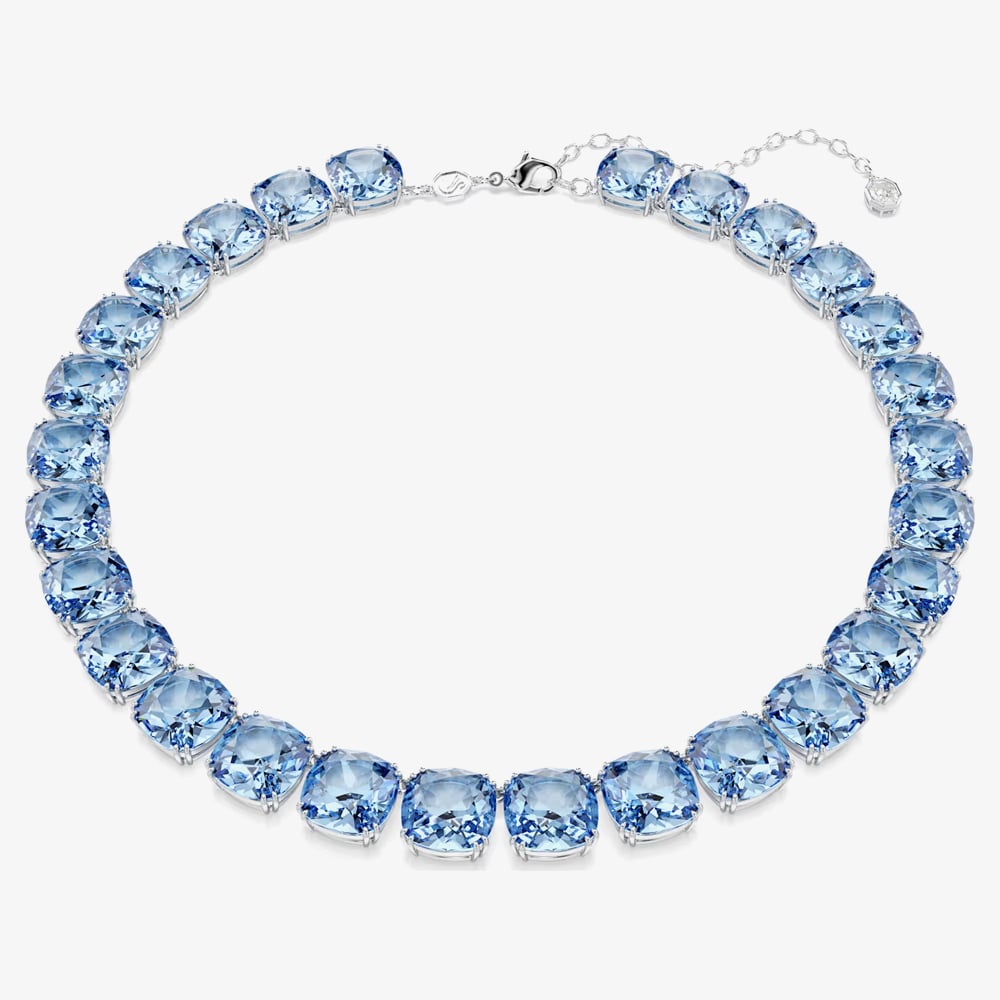 Swarovski Millenia Rhodium Plated Cushion Cut Blue Necklace 5760058