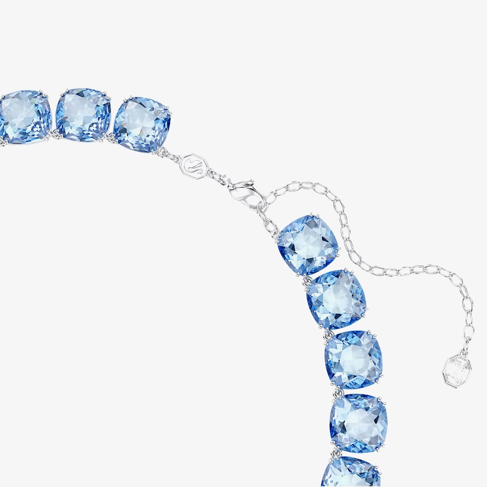 Swarovski Millenia Rhodium Plated Cushion Cut Blue Necklace 5760058
