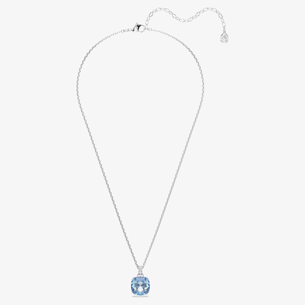 Swarovski Millenia Rhodium Plated Cushion Cut Blue Pendant 5760057
