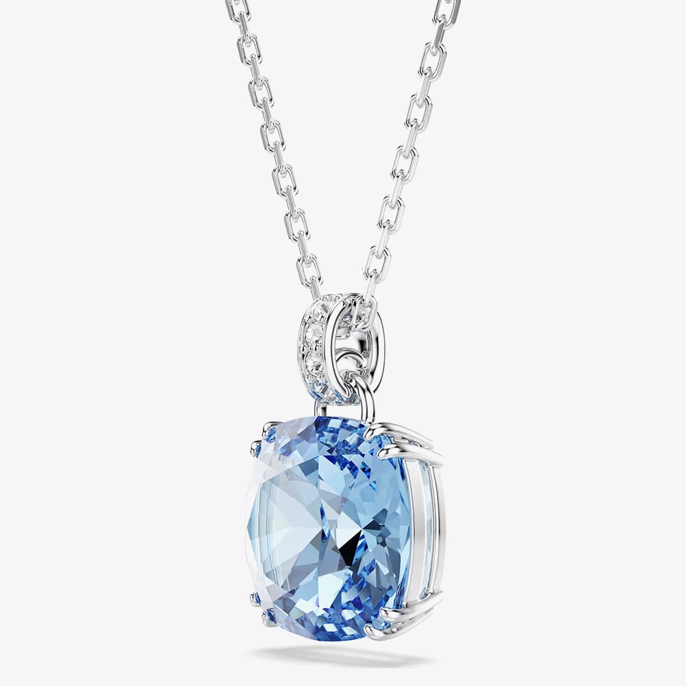 Swarovski Millenia Rhodium Plated Cushion Cut Blue Pendant 5760057