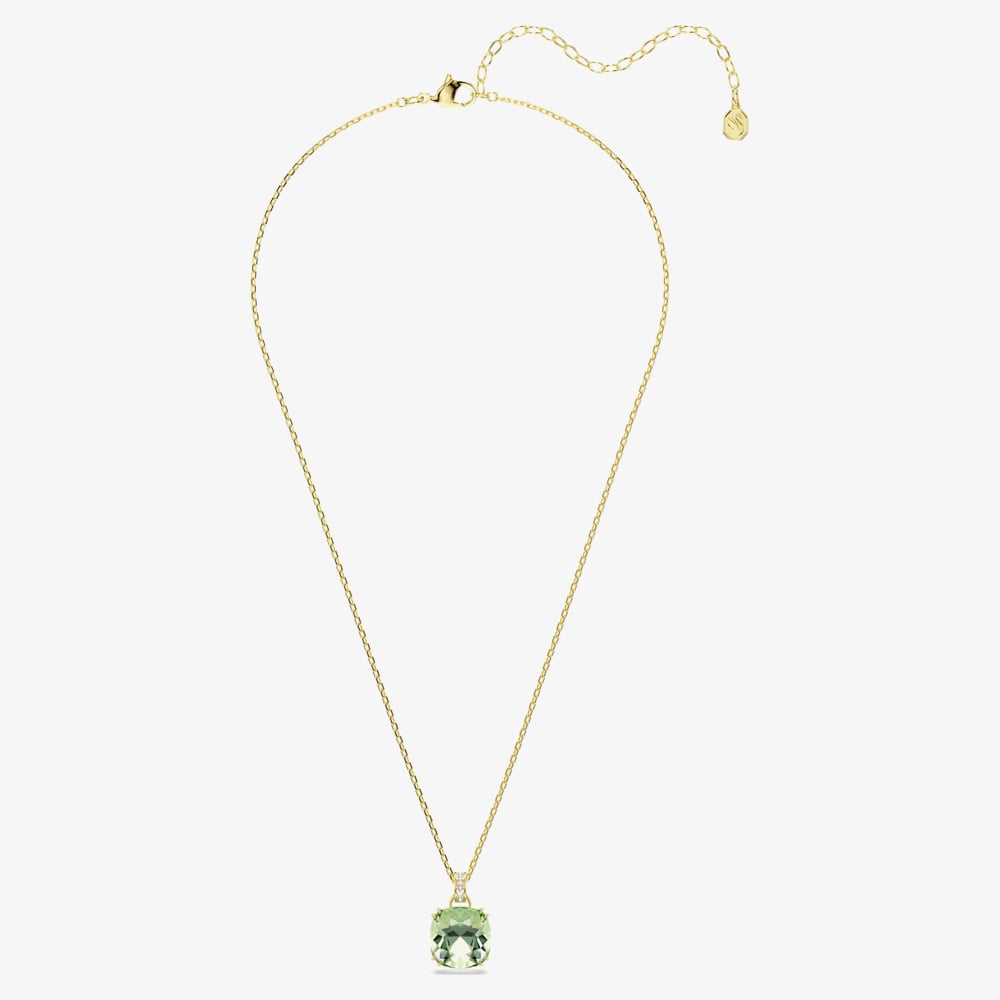 Swarovski Millenia 18ct Yellow Gold Plated Cushion Cut Green Pendant 5764821