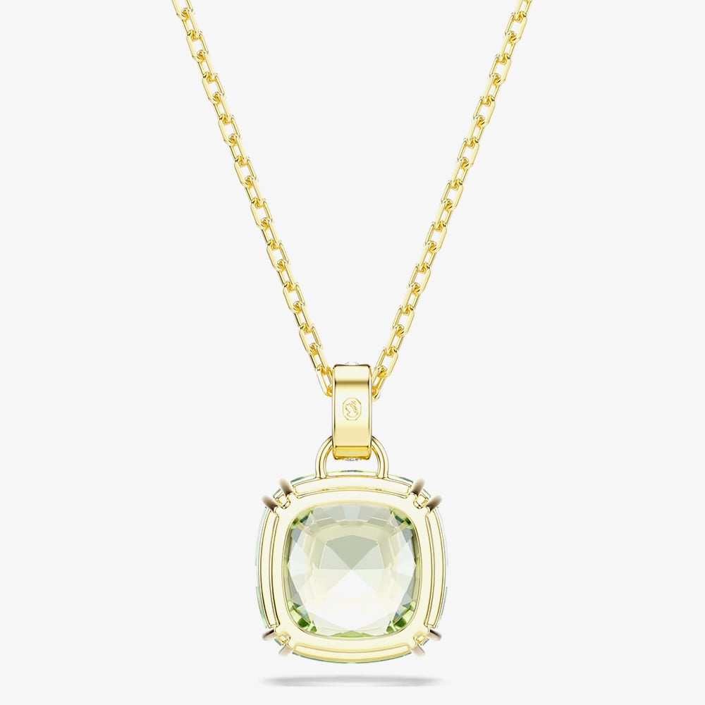 Swarovski Millenia 18ct Yellow Gold Plated Cushion Cut Green Pendant 5764821