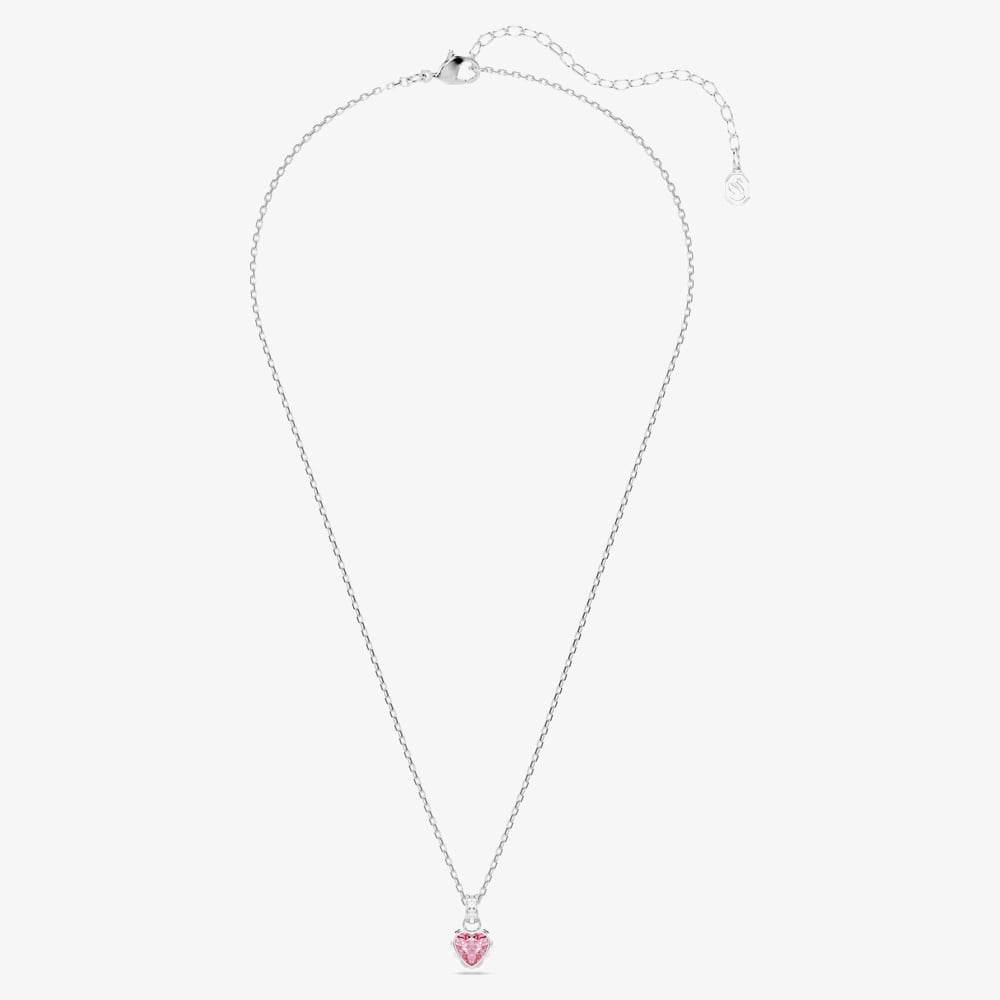 Swarovski Chroma Rhodium Plated Pink Heart Pendant 5757789
