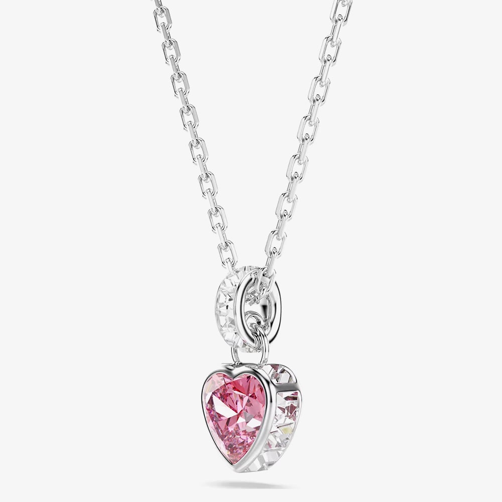 Swarovski Chroma Rhodium Plated Pink Heart Pendant 5757789