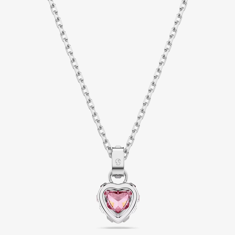 Swarovski Chroma Rhodium Plated Pink Heart Pendant 5757789