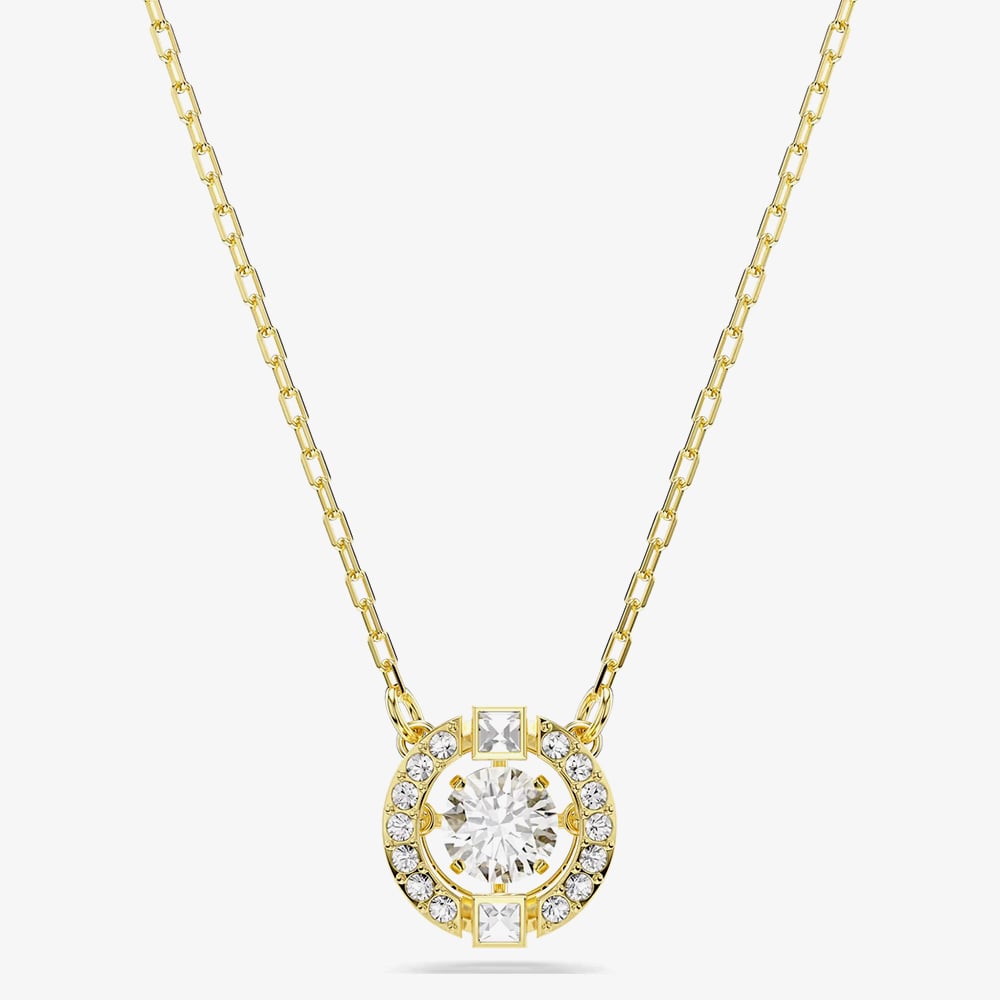Swarovski Una Angelic 18ct Yellow Gold Round Cut Halo Pendant 5758061