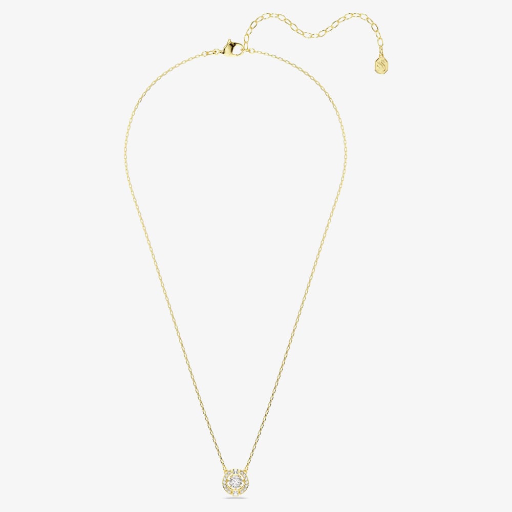 Swarovski Una Angelic 18ct Yellow Gold Round Cut Halo Pendant 5758061