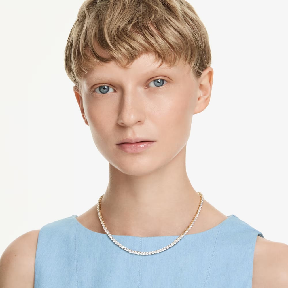 Swarovski Matrix 18ct Yellow Gold Plated Tennis Necklace 5681795