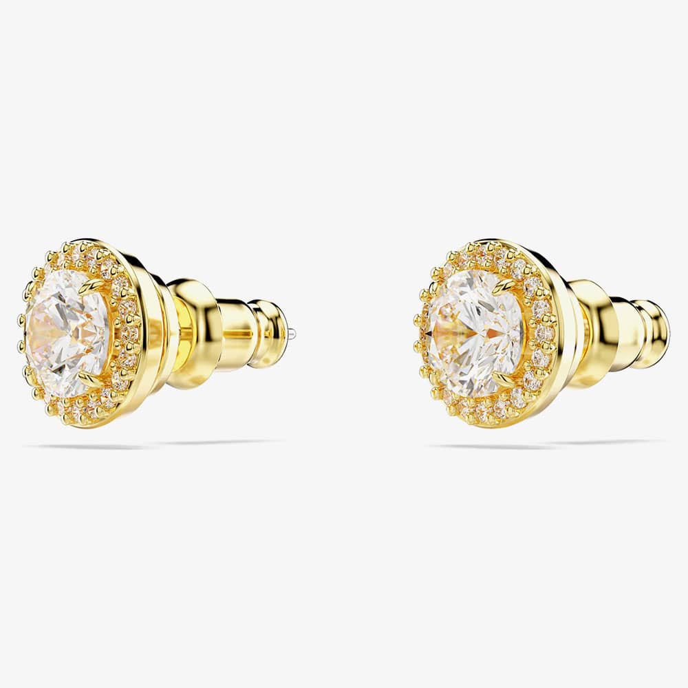 Swarovski Una Gold Tone Plated Halo Stud Earrings 5686637