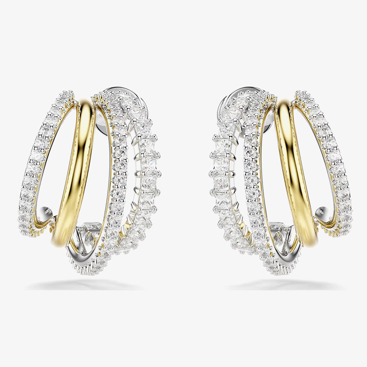 Swarovski Hyperbola Two Colour Mini Half Hoop Earrings 5689718