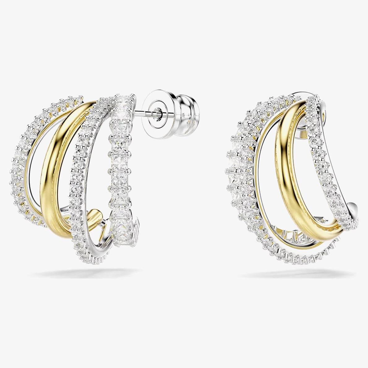 Swarovski Hyperbola Two Colour Mini Half Hoop Earrings 5689718