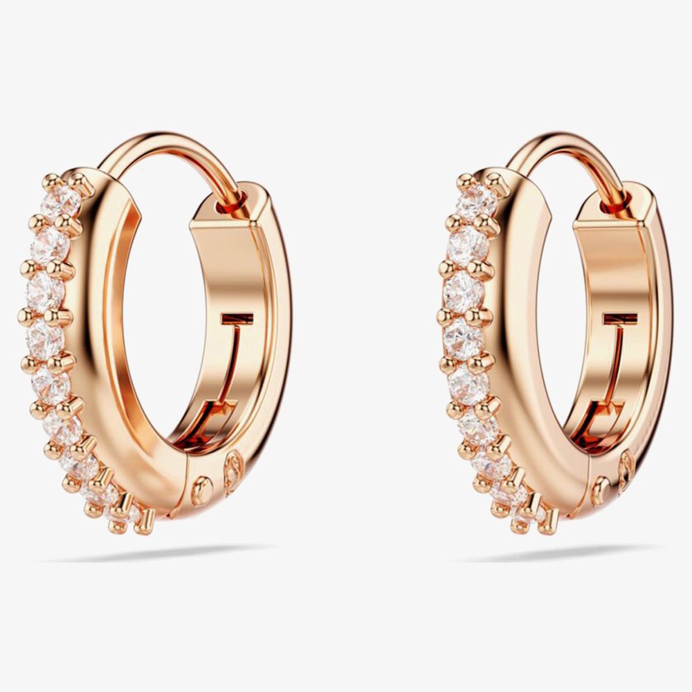 Swarovski Matrix Rose Gold Tone Plated Mini Hoop Earrings 5690669