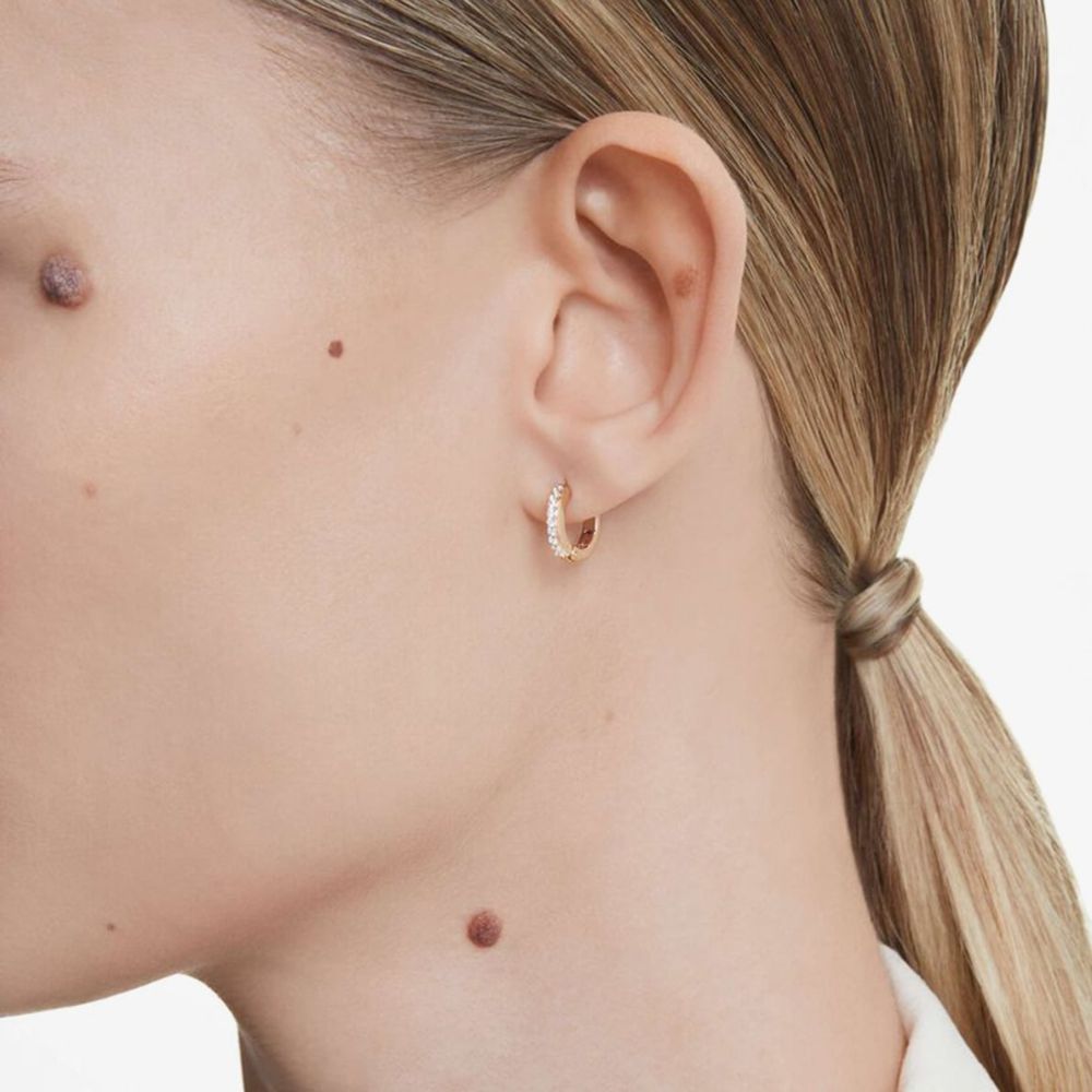 Swarovski Matrix Rose Gold Tone Plated Mini Hoop Earrings 5690669