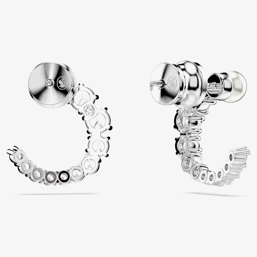 Swarovski Matrix Rhodium Plated Circle Pearl & Crystal Earrings 5692260