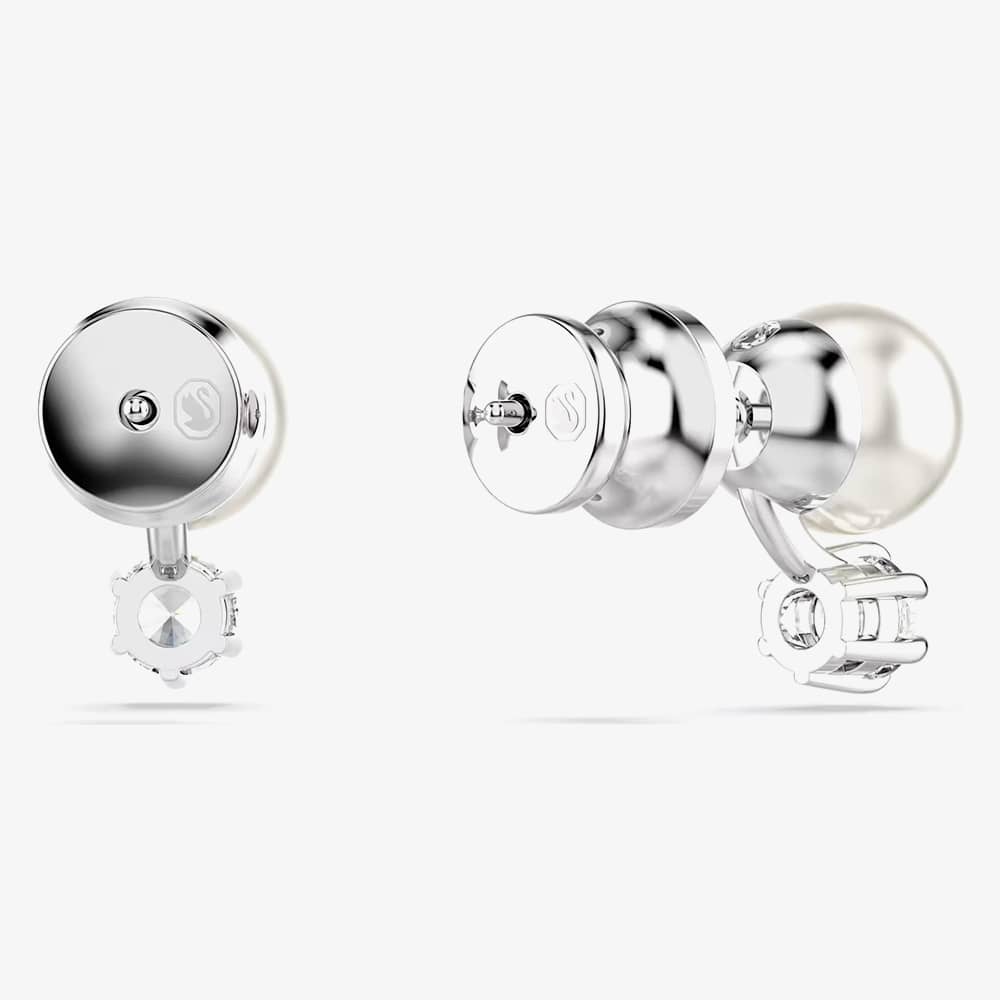 Swarovski Matrix Rhodium Plated Crystal Pearl Stud Earrings 5694225