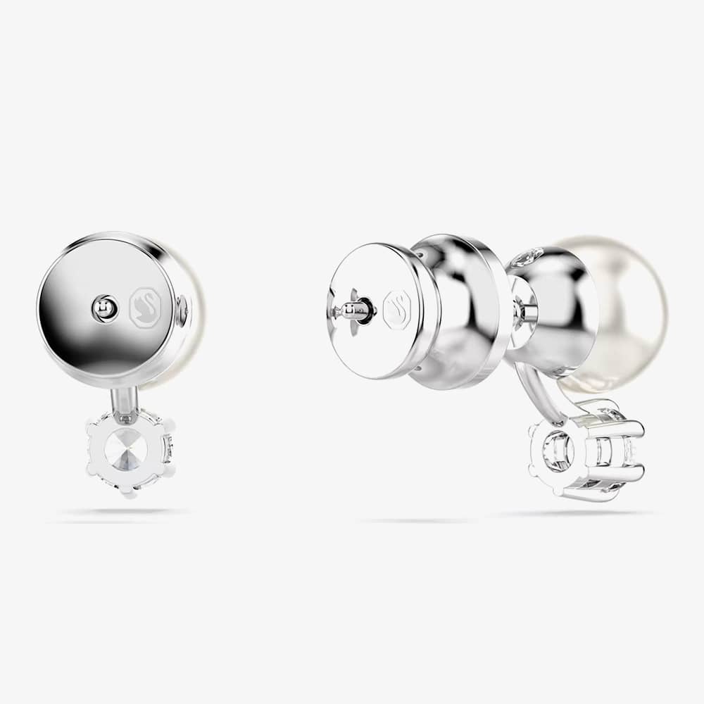 Swarovski Matrix Rhodium Plated Crystal Pearl Stud Earrings 5694225