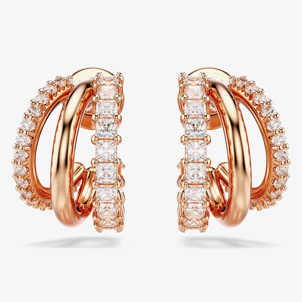 Swarovski Hyperbola Rose Gold Tone Plated Mini Half Hoop Earrings 5698702