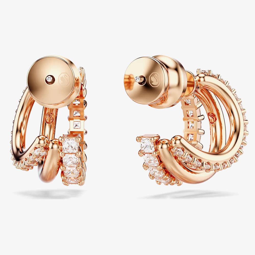Swarovski Hyperbola Rose Gold Tone Plated Mini Half Hoop Earrings 5698702