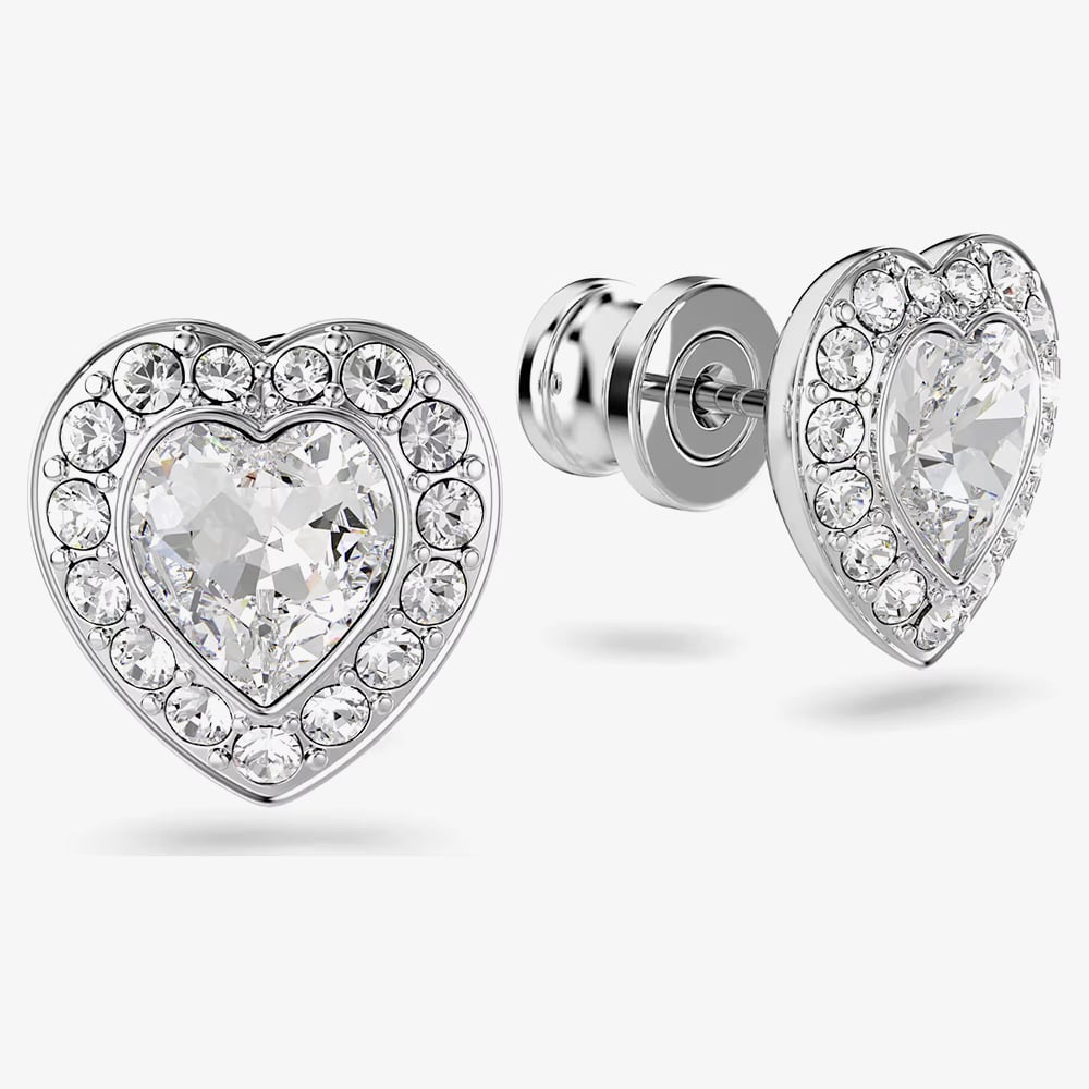 Ariana Grande X Swarovski Capsule White Crystal Heart Stud Earrings 5720859
