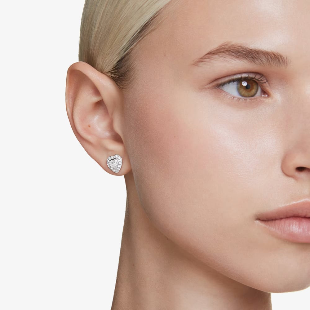 Ariana Grande X Swarovski Capsule White Crystal Heart Stud Earrings 5720859