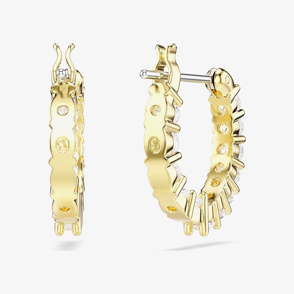 Swarovski Matrix Vittore Gold Tone Plated White Zirconia Hoop Earrings 5733398