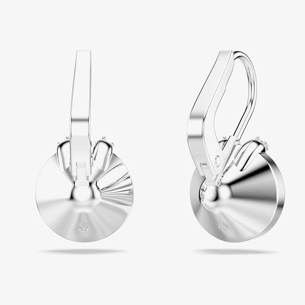Swarovski Bella Rhodium Plated Blue Crystal V Drop Earrings 5734234