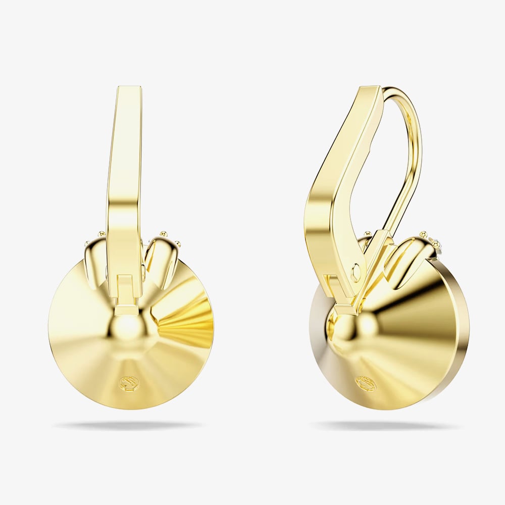 Swarovski Bella Gold Tone Plated Green Crystal V Drop Earrings 5735389