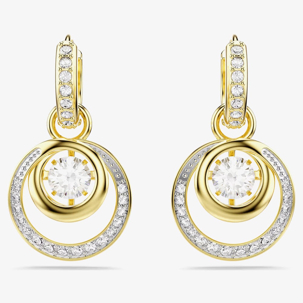 Swarovski Hyperbola Gold Tone Plated Dancing Stone Earrings 5738249
