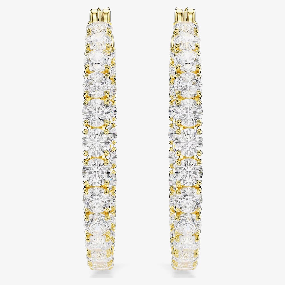 Swarovski Matrix Gold Tone Plated Zirconia Hoop Earrings 5750620
