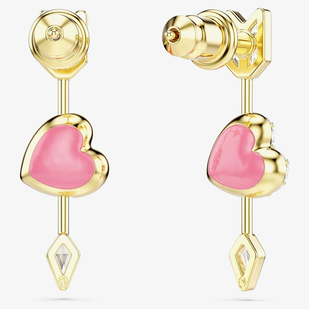 Swarovski Idyllia Gold Tone Reversible Arrow Heart Earrings 5737295