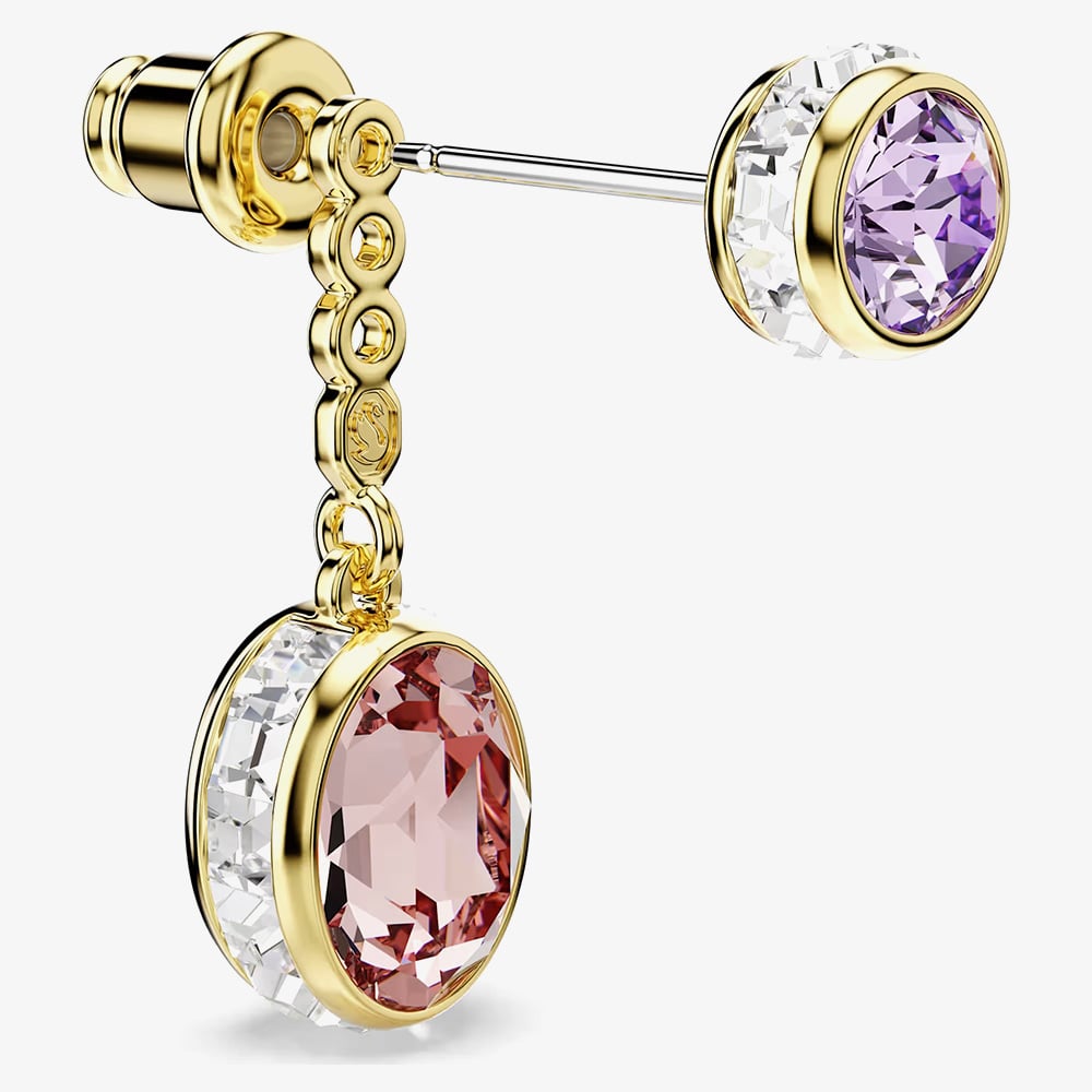 Swarovski Chroma Gold Tone Plated Changeable Crystal Drop Earrings 5738478