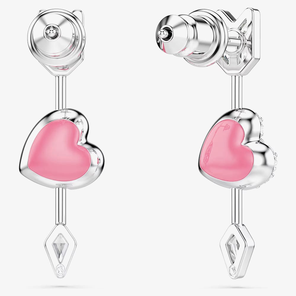 Swarovski Idyllia Rhodium Plated Reversible Arrow Heart Earrings 5749602