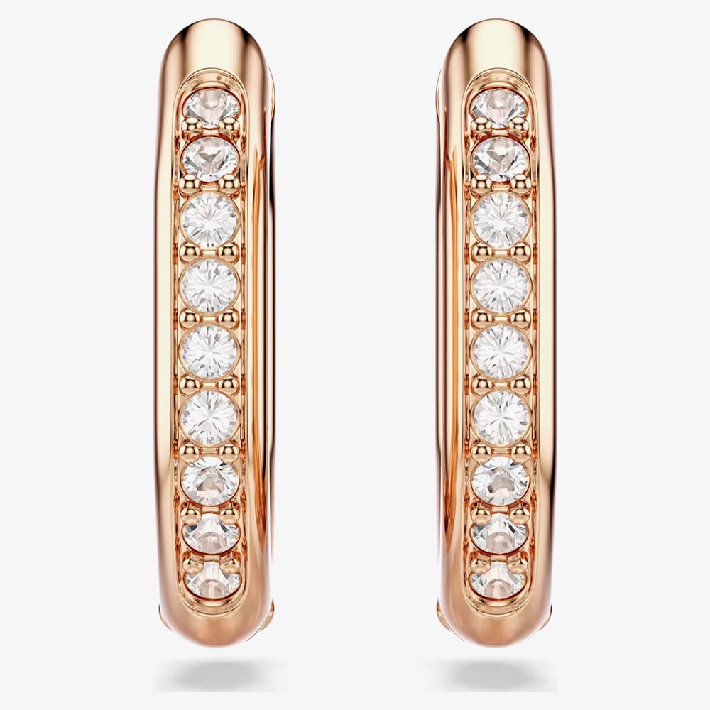 Swarovski Dextera Rose Gold Tone Crystal Hoop Earrings 5743798