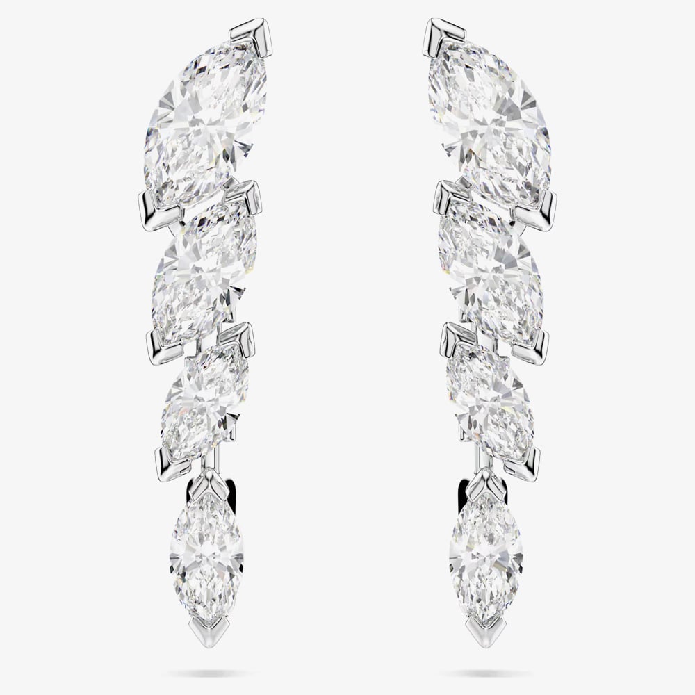 Swarovski Mesmera Silver White Marquise Cut Drop Earrings