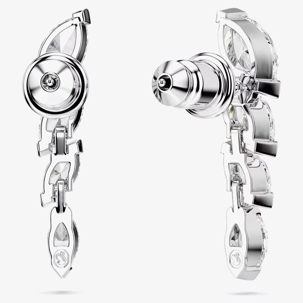 Swarovski Mesmera Rhodium Plated Marquise Cut Stud Earrings 5748007