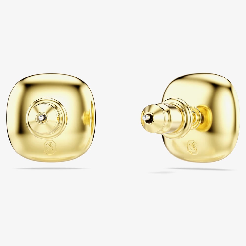 Swarovski Una Angelic 18ct Yellow Gold Cushion Cut Halo Stud Earrings 5764762