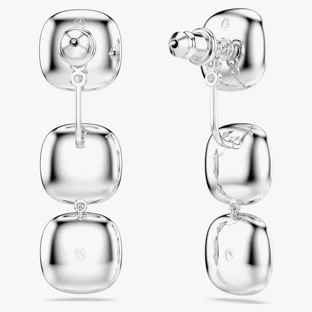 Swarovski Una Angelic Rhodium Plated Cushion Cut Halo Stud Earrings 5754342