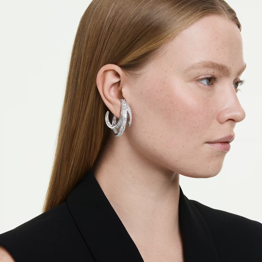 Swarovski Vienna Rhodium Plated Clip On Earrings 5756046
